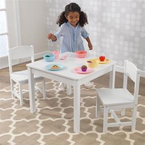 img 1 attached to KidKraft Aspen Table and Chair Set - White 30.75 inch x 27.5 inch x 5.25 inch