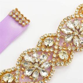 img 2 attached to 💍 Gold Ivory Rhinestone Wedding Christmas Women's Belt Accessories - 0.78Inch