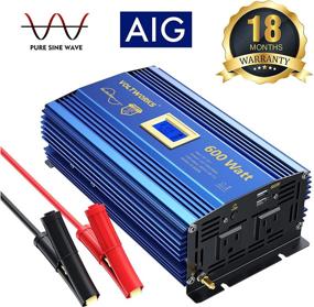 img 3 attached to 🔋 VOLTWORKS 600W Чистокупальник Преобразователь Питания - DC 12В в AC 110В 120В с двойным портом USB 2.4A, ЖК-дисплеем и двумя розетками для автомобиля, грузовика, дома на колесах