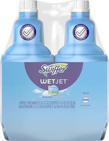 img 4 attached to Swiffer Wetjet Hardwood Floor Mopping and Cleaning Solution Refills - All Purpose Cleaner, Open Window Fresh Scent, 42.2 Fl Oz (Pack of 2)