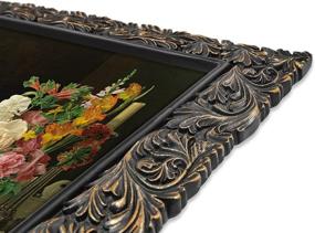 img 3 attached to 🖼️ iAmoy Vintage Picture Frames 8x10 in Black and Gold Brushed Finish with Leaves Carving - Vintage Décor for Timeless Elegance