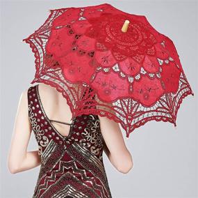 img 3 attached to BABEYOND Vintage Decoration Stick Umbrellas with Umbrella Parasol Design