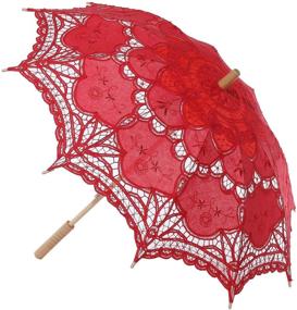 img 1 attached to BABEYOND Vintage Decoration Stick Umbrellas with Umbrella Parasol Design