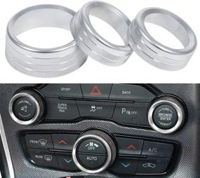 img 4 attached to 3Pcs Audio Air Conditioner Switch CD Button Knob Cover Decoration Twist Switch Ring Trim For Dodge Challenger/Charger/Chrysler 300/300S 2015-2021(Silver)