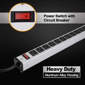 img 1 attached to ⚡ Top-Rated BESTTEN 24 Outlet 15 Foot Certified Silver Power Strip: Unmatched Performance for Ultimate Convenience