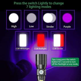 img 1 attached to Rechargeable UV Flashlight: 3-in-1 LED Tactical Light, 1200 Lumens, Waterproof - Perfect for Pet Clothing Detection, Emergency & Camping!