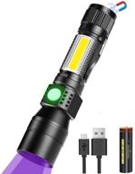 rechargeable uv flashlight: 3-in-1 led tactical light, 1200 lumens, waterproof - perfect for pet clothing detection, emergency & camping! логотип