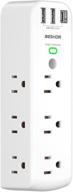 💡 удлинитель розетки с защитой от перенапряжения и 9 розетками, beshon с трехсторонними многоразовыми розетками и 3 портами usb (включая 1 порт usb-c) - идеальное настенное зарядное устройство для использования дома и в офисе логотип