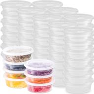 48 pack 8 oz plastic deli food storage containers with leak-proof lids - microwaveable, airtight, bpa-free for meal prep, soups, snacks, salad, ice cream - kitchen and restaurant supplies логотип