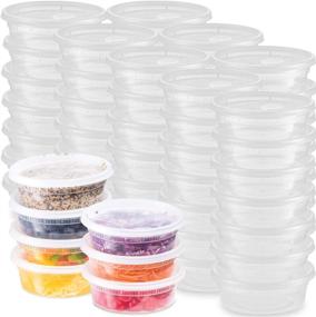 img 4 attached to 48 Pack 8 Oz Plastic Deli Food Storage Containers with Leak-Proof Lids - Microwaveable, Airtight, BPA-Free for Meal Prep, Soups, Snacks, Salad, Ice Cream - Kitchen and Restaurant Supplies