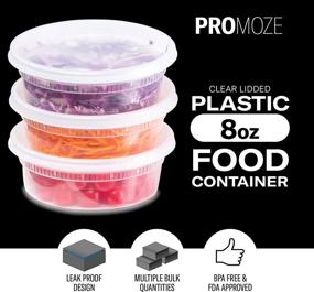 img 3 attached to 48 Pack 8 Oz Plastic Deli Food Storage Containers with Leak-Proof Lids - Microwaveable, Airtight, BPA-Free for Meal Prep, Soups, Snacks, Salad, Ice Cream - Kitchen and Restaurant Supplies