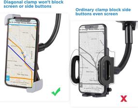 img 3 attached to 📱 IPOW Car Phone Mount: Full-View Windshield/Dashboard Holder with Strong Suction Cup & Bendable Goose Arm - Compatible with iPhone 12 11 X 8Plus 7Plus 6Plus Galaxy S7 S9 J7V