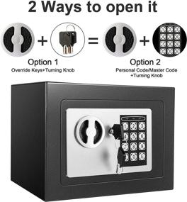 img 3 attached to 🔐 Black Wall-Mounted Fireproof Home Digital Security Safe Box with Lock for Jewelry, Cash, and Valuables