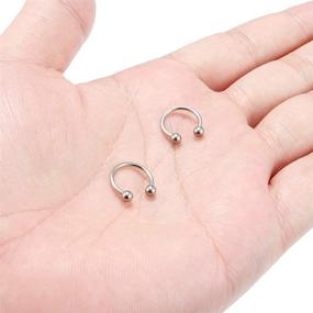 img 1 attached to 💍 SCERRING Set of 2-8G23 Titanium Horseshoe Septum Rings - Nose, Helix, Daith, Cartilage, Tragus Earrings - Nipple, Eyebrow Body Piercing Jewelry - Available in 8mm, 10mm, 12mm, 14mm