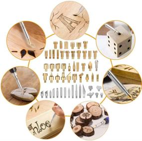 img 2 attached to Wood Burning Set - 55Pcs Soldering Iron Tool Kit with Carving Pen Tips, Stencil, Engraving Craft Tools for Pyrography, Woodworking, and Carving Projects