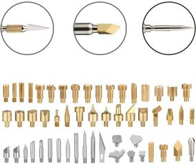 img 1 attached to Wood Burning Set - 55Pcs Soldering Iron Tool Kit with Carving Pen Tips, Stencil, Engraving Craft Tools for Pyrography, Woodworking, and Carving Projects