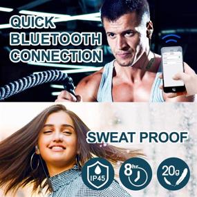 img 3 attached to 🎧 ALTEAM Waterproof Wireless Sport Earphones with Mic and Volume Control, 8-Hour Playtime, Headphones for Metal, House, Bass Music, Stereo Sound Headset for Running Cycling Jogging Workout - Sliver