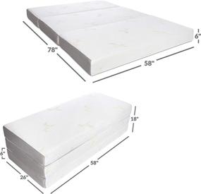 img 2 attached to 🛏️ Milliard Queen Size Ultra Soft Tri-fold Mattress Replacement Cover - 6-Inch