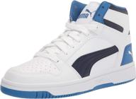 puma rebound unisex boys' white future sneakers: stylish shoes for active kids logo