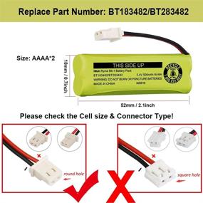 img 2 attached to iMah BT183482/BT283482 2.4V Ni-MH Cordless Phone Battery Compatible with Vtech DS6401 DS6421 DS6422 DS6472 LS6405 LS6425 LS6426 LS6475 LS6476 89-1348-01 DECT 6.0 Home Handset, Set of 2 Batteries