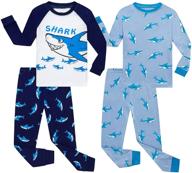 boys' benaive cotton pajama set: 2-piece children's pants pjs logo