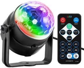 img 4 attached to 🎉 Sound Activated Disco Ball Party Lights with Remote Control - 7 Color Modes Strobe Light for Home Room Dance, Birthday, DJ, Bar, Karaoke, Xmas, Wedding