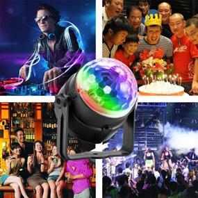 img 1 attached to 🎉 Sound Activated Disco Ball Party Lights with Remote Control - 7 Color Modes Strobe Light for Home Room Dance, Birthday, DJ, Bar, Karaoke, Xmas, Wedding