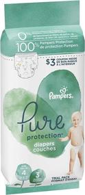 img 4 attached to 🏻 Pampers Pure Protection Disposable Diapers Size 4 (3 Count) - Hypoallergenic & Unscented for Effective Baby Protection