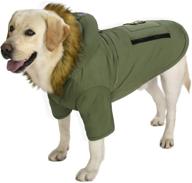 🐶 winter waterproof reflective dog down jacket hoodie coat – miaododo, thick padded warm clothes for medium to large dogs with real pocket логотип