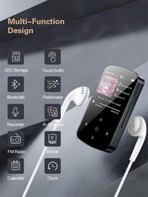 img 3 attached to 🎧 Мини-спортивный MP3-плеер с Bluetooth - 32 ГБ, Шагомер, FM-радио, Голосовой рекордер, Поддержка карты TF до 128 ГБ, В комплекте беговые наушники