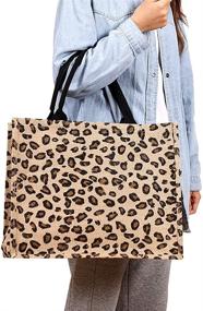 img 3 attached to Shoulder Capacity Shopping 16 5X13X7 Leopard Women's Handbags & Wallets