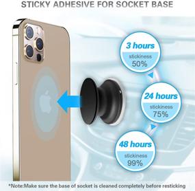 img 3 attached to 9 Pack Sticky Adhesive Replacement for Socket Mount Base - pop-tech VHB 3M Sticker Pads for Phone Collapsible Grip & Stand Back: 9pcs 35mm Double Sided Tapes & 4pcs Alcohol Prep Pads