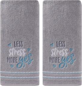 img 2 attached to 🌿 Gray SKL HOME Hand Towel: Experience Less Stress, Embrace More Yes - by Saturday Knight Ltd.