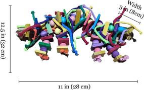 img 1 attached to 🦜 SunGrow Parrot Toy: 12.5” x 11” Chewing Bird Toy for Parakeet & Sun Conure, Multicolored Wooden Blocks, Beads, and Cotton Rope - 1 Pc Pack