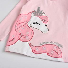 img 3 attached to 👚 DXTON Toddler Winter Crewneck T Shirt: Stylish Girls' Clothing Tops, Tees & Blouses