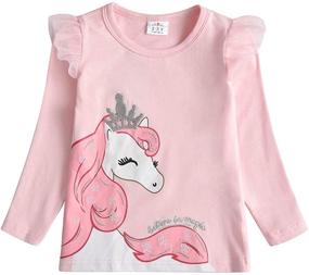 img 4 attached to 👚 DXTON Toddler Winter Crewneck T Shirt: Stylish Girls' Clothing Tops, Tees & Blouses