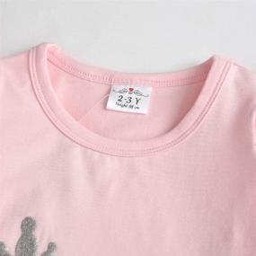 img 1 attached to 👚 DXTON Toddler Winter Crewneck T Shirt: Stylish Girls' Clothing Tops, Tees & Blouses