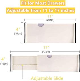 img 4 attached to 🗃️ Adjustable Drawer Divider Organizers 6 Pack – Expandable 11-17 Inches for Bedroom, Closet, Baby Drawer Organization, Office Desk, Kitchen Storage