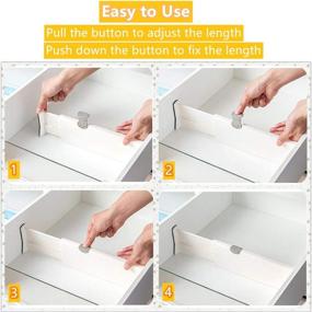 img 3 attached to 🗃️ Adjustable Drawer Divider Organizers 6 Pack – Expandable 11-17 Inches for Bedroom, Closet, Baby Drawer Organization, Office Desk, Kitchen Storage