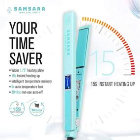 img 2 attached to SAM SARA 1 Inch Anti-Static Mini Flat Iron with Touch Control - Portable Hair Straightener, Adjustable Temperature, 3D Floating Ceramic Plates, Instant Heat up (15s), Dual Voltage Travel Iron - Palegreen