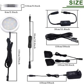 img 2 attached to 💡 AIBOO LED Under Cabinet Puck Lights Kit: Enhance Accent Display with Touch Dimming Switch (8 Lights, Warm White)