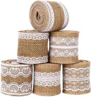 burlap ribbon diy party decor – 13 yards, 6 rolls in assorted styles – handmade craft ribbons for wedding, party, and mason jars logo