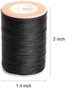 img 1 attached to FANDOL Black Waxed Polyester Cord Coated with Waterproof Wax - Ideal for Braided Bracelets, DIY Accessories, or Leather Sewing