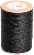 fandol black waxed polyester cord coated with waterproof wax - ideal for braided bracelets, diy accessories, or leather sewing logo