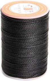 img 2 attached to FANDOL Black Waxed Polyester Cord Coated with Waterproof Wax - Ideal for Braided Bracelets, DIY Accessories, or Leather Sewing