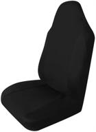 🚗 protective & stylish: encell black flat cloth single-piece front seat cover for car logo