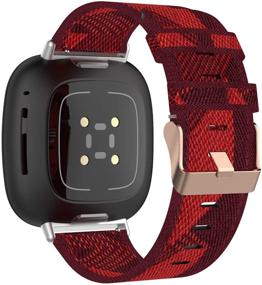 img 3 attached to 🌈 MAKACTUA Дышащие заменяемые ремешки из нейлона для Fitbit Versa 3 / Fitbit Sense - Универсальные браслеты для мужчин и женщин