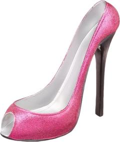 img 4 attached to 👠 Hilarious Home High Heel Wine Bottle Holder - Stylish Pink Glitter Conversation Starter Wine Rack