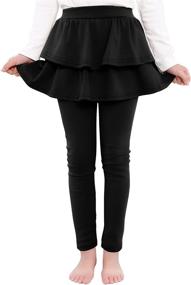 img 4 attached to Adorable BOOPH Little Girls Footless Leggings with Ruffle Tutu Skirts: Trendy Kids Tights Pants
