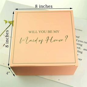 img 1 attached to 🎁 Bridesmaid Proposal Gift Boxes and Maid of Honor Gift Box Set - AOODOOM 8x8x4 Inch, Pink, Will You Be My Bridesmaid? Will You Be My Maid of Honor?